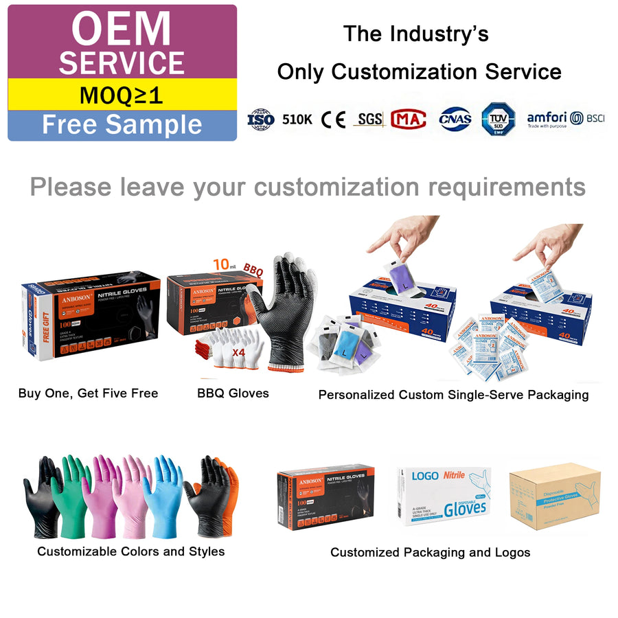 510K Certified Nitrile Gloves 9" Black | Medical Food Tattoo Safety | Bulk Wholesale