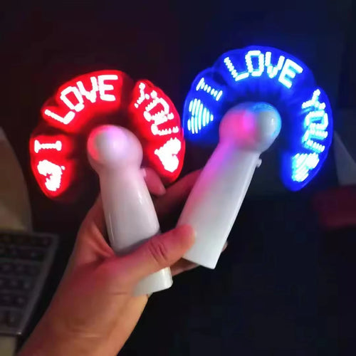 Custom Mini Handheld LED Message Fan for Promotion | USB Battery
