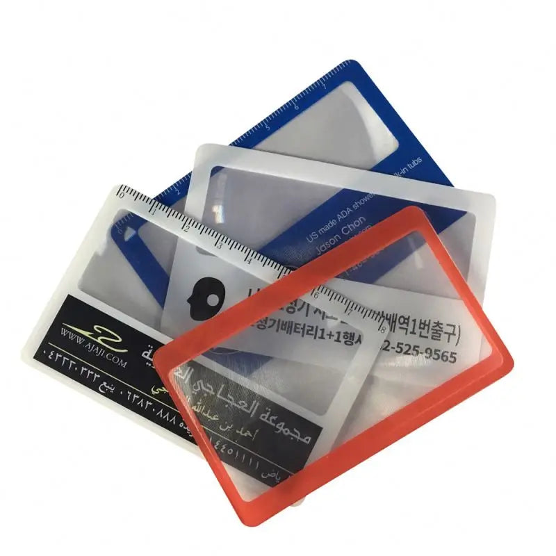 Custom PVC Credit Card Magnifier with Logo | 55mm Lens | 1000pcs MOQ for Promotional Gifts | Wallet-Sized Business Card Magnifier Bulk