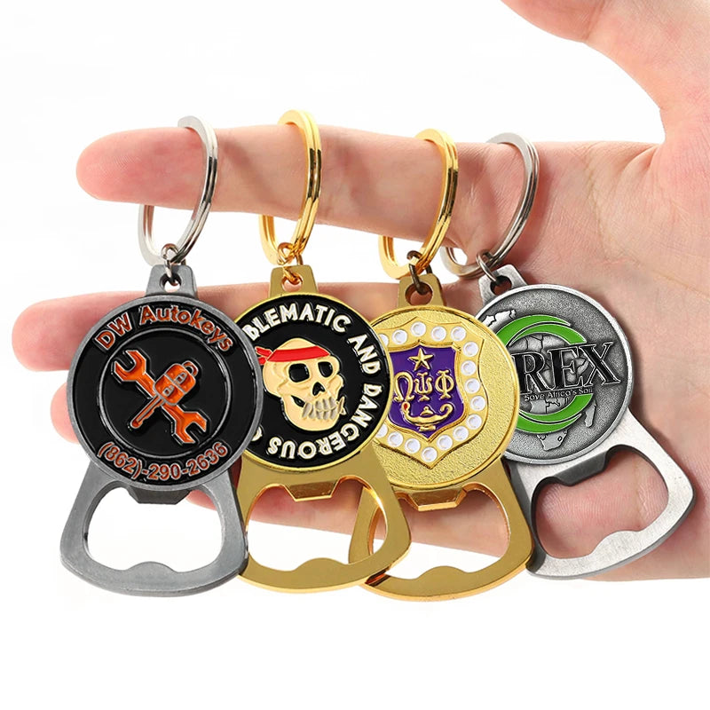 Custom Zinc Alloy Bottle Opener Keychain | 2D 3D Logo