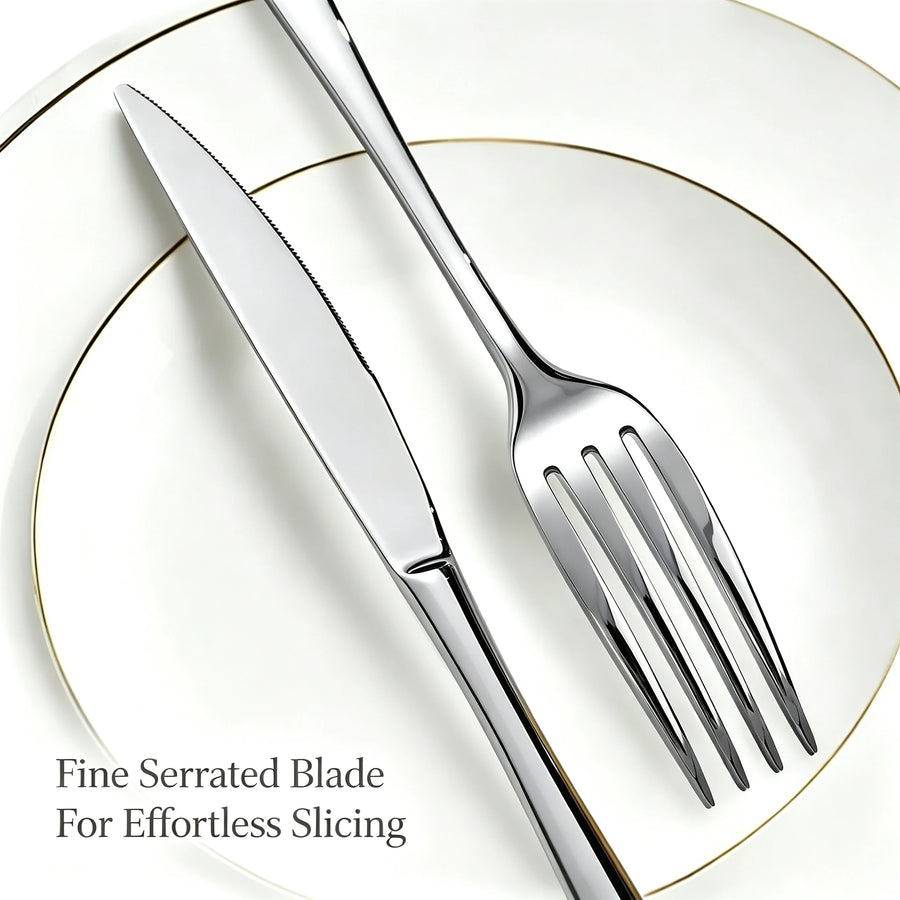 304 Stainless Steel Flatware Set | 300 MOQ | Super Mirror Polish | Custom