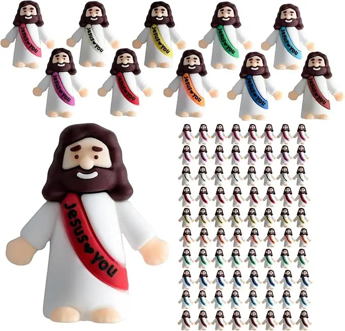 Mini Jesus Figurines | Hand-Painted Religious Figures | Bulk Baptism Gifts
