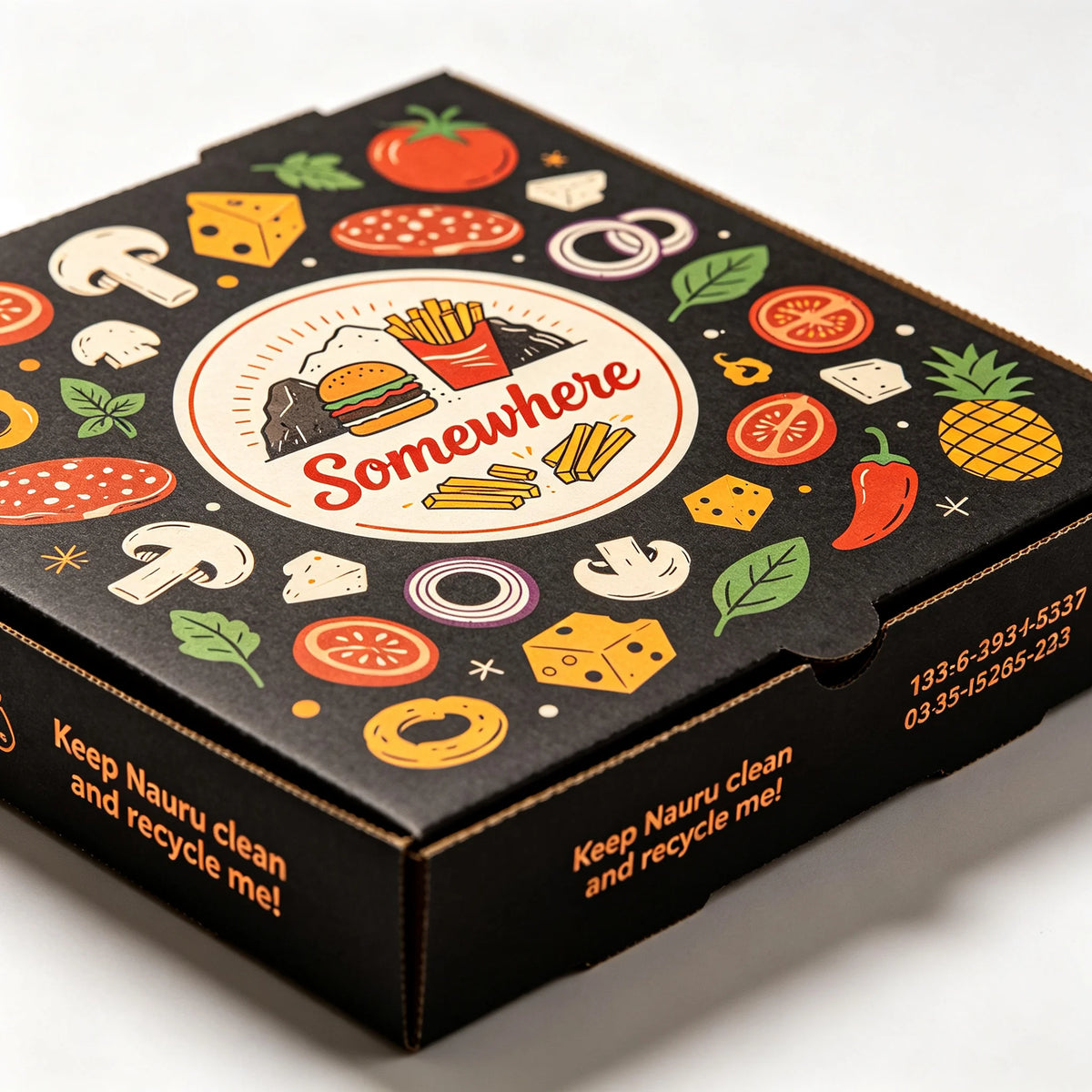 Custom Logo 3-Compartment Pizza Boxes | Restaurant Packaging MOQ 500