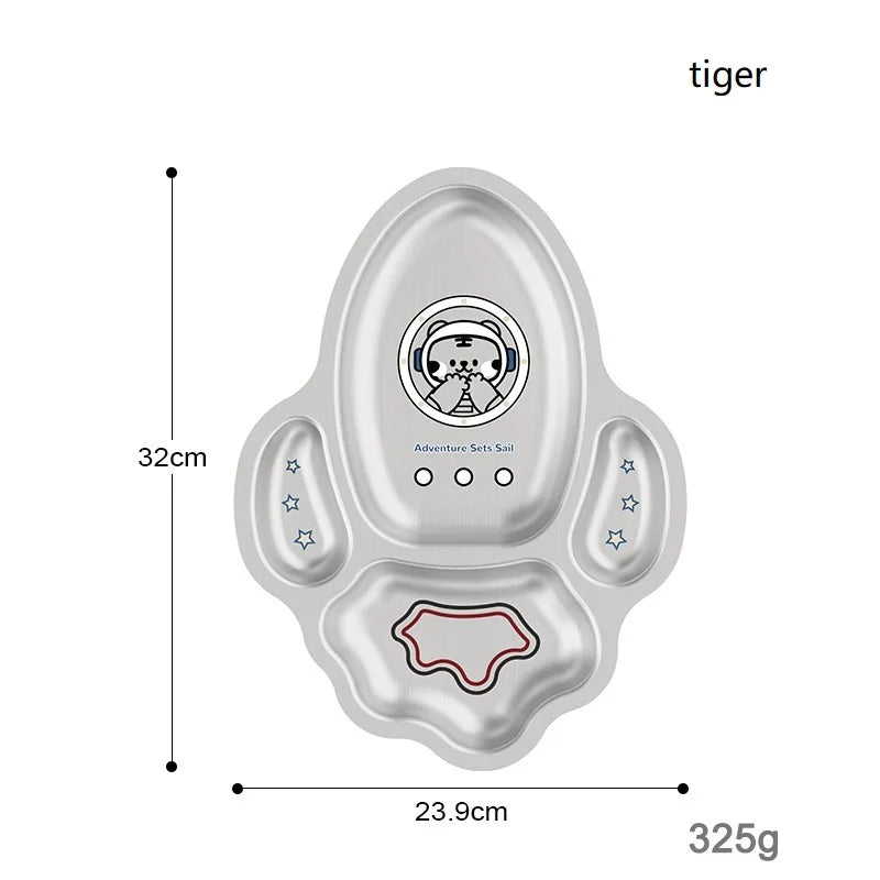 304 Stainless Steel Kids Divided Plate | 20x15cm | Dishwasher Safe | Custom