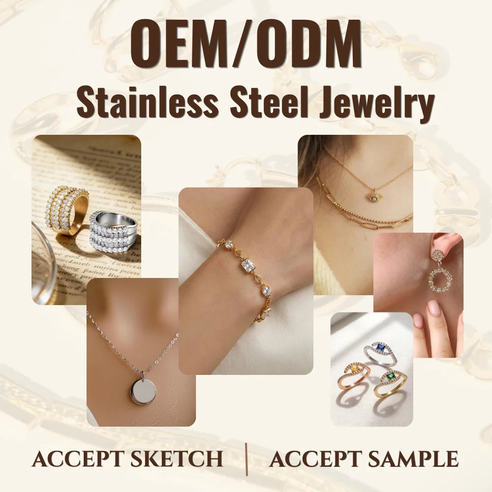Custom 316L Stainless Steel Jewelry with Logo | MOQ 35 | 0.3μm Plating