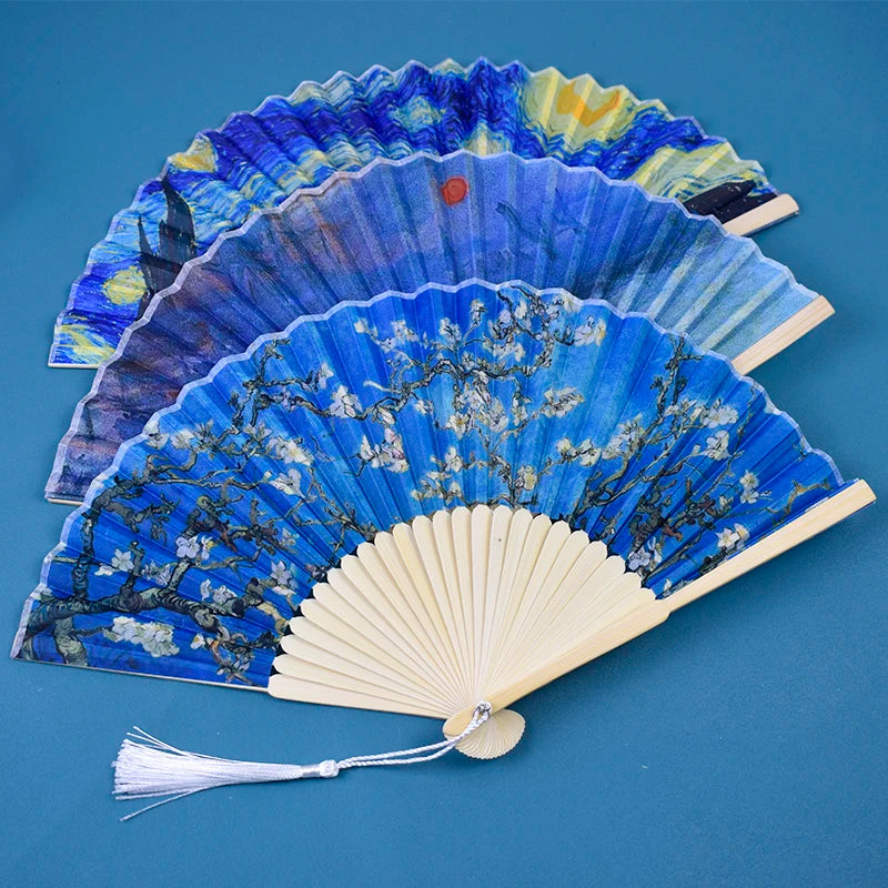 Wholesale Custom Bamboo Fabric Folding Hand Fan for Favors