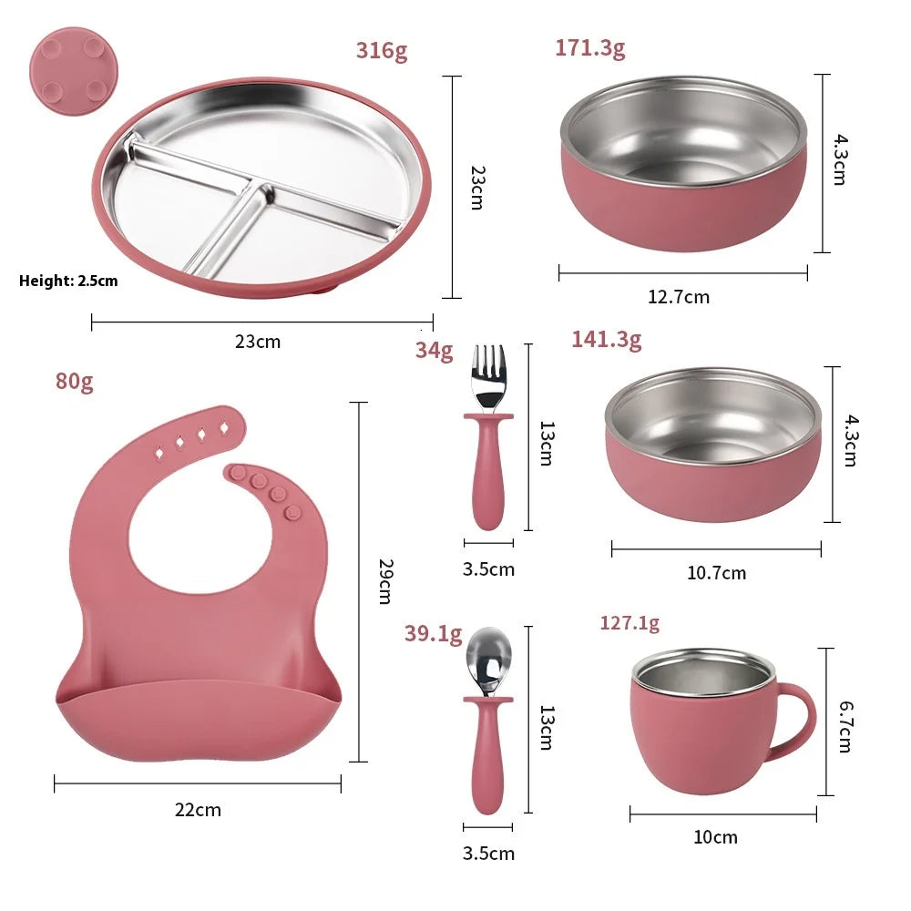 Custom 304 Stainless Steel Children's Plates with Logo | MOQ 10