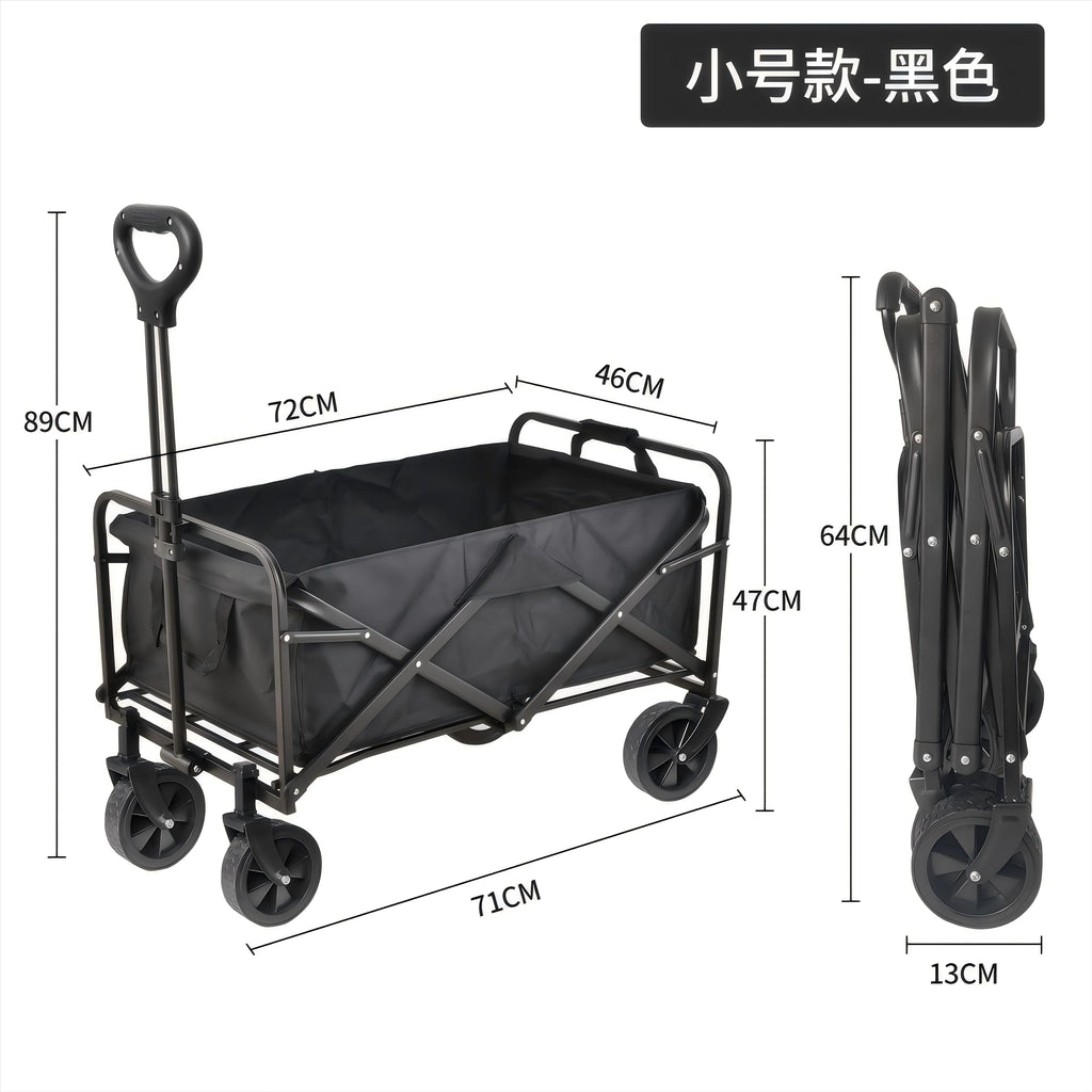 Foldable Garden Cart: 100kg Capacity, 9-Day Lead, 4-Wheel | Camping & Outdoor Trolley with OEM