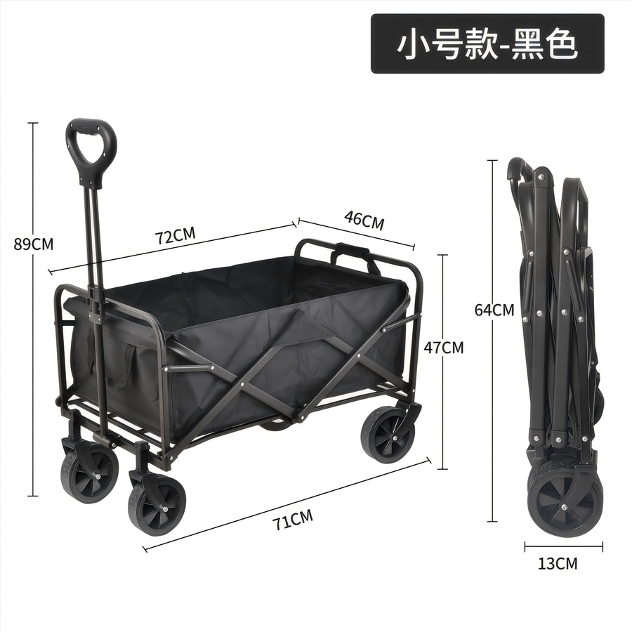 Foldable Garden Cart: 100kg Capacity, 9-Day Lead, 4-Wheel | Camping & Outdoor Trolley with OEM