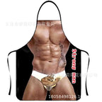 Waterproof Polyester Apron | 3D Printed Cartoon Barbecue Apron