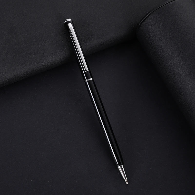 Slim Metal Ballpoint Pen with Custom Logo for Office Writing and Corporate Gifts