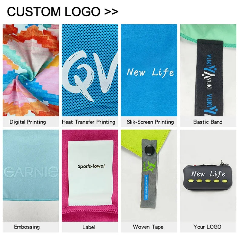 Custom Microfiber Beach Towel 100pcs MOQ | 80/20 Blend, Sublimation Print, 480ml Absorbency for Promotions