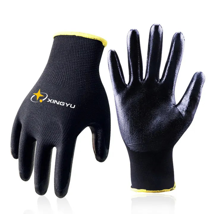 Custom Gloves With Logo 13 Gauge Polyester PU Coated Gloves Mechanic Home Work Safety PU Coated Protective Gloves