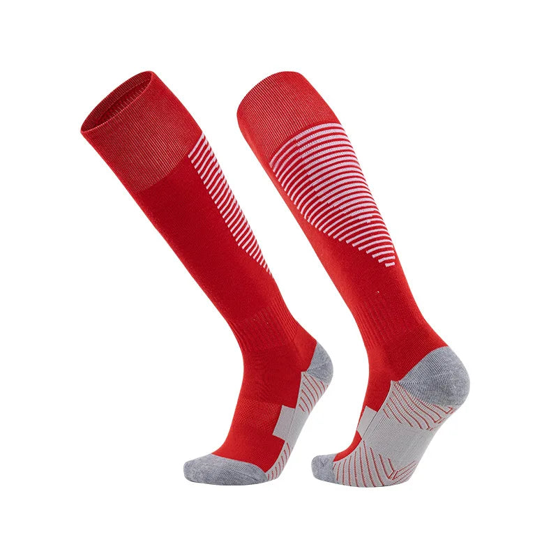 Custom Knee-High Sports Socks | Non-Slip Towel Bottom & Nylon/Cotton | 500-Piece MOQ | Team Sports