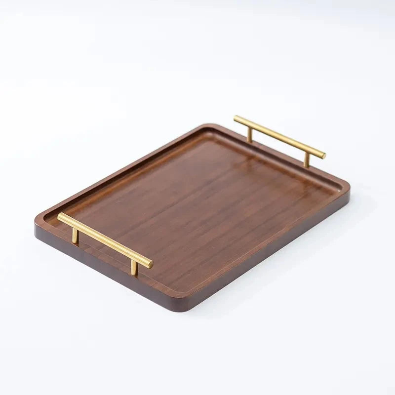 Custom Wooden Serving Trays with Stainless Steel Handle – 100 MOQ