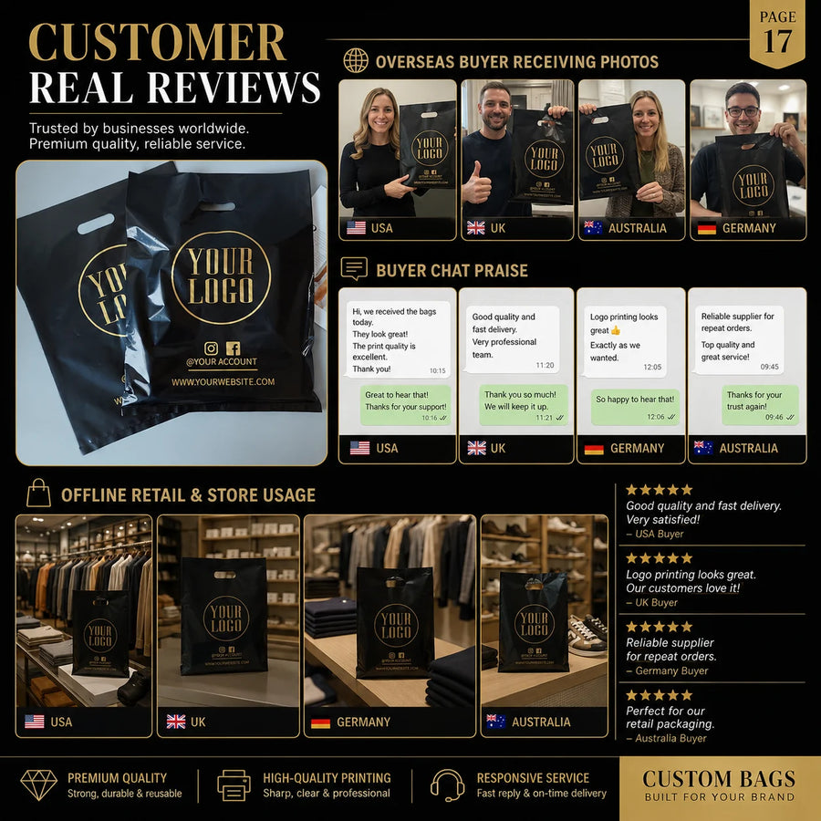 Custom Die Cut Plastic Shopping Bags | LDPE/HDPE with Gravure Printing, Wholesale