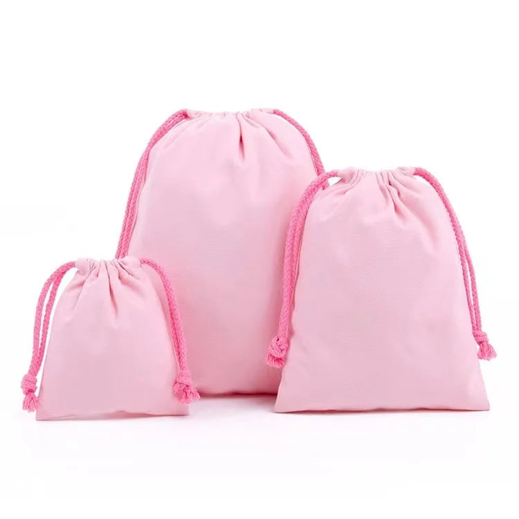 Custom Canvas Drawstring Bags with Logo | 100 MOQ for Jewelry & Gift Packaging