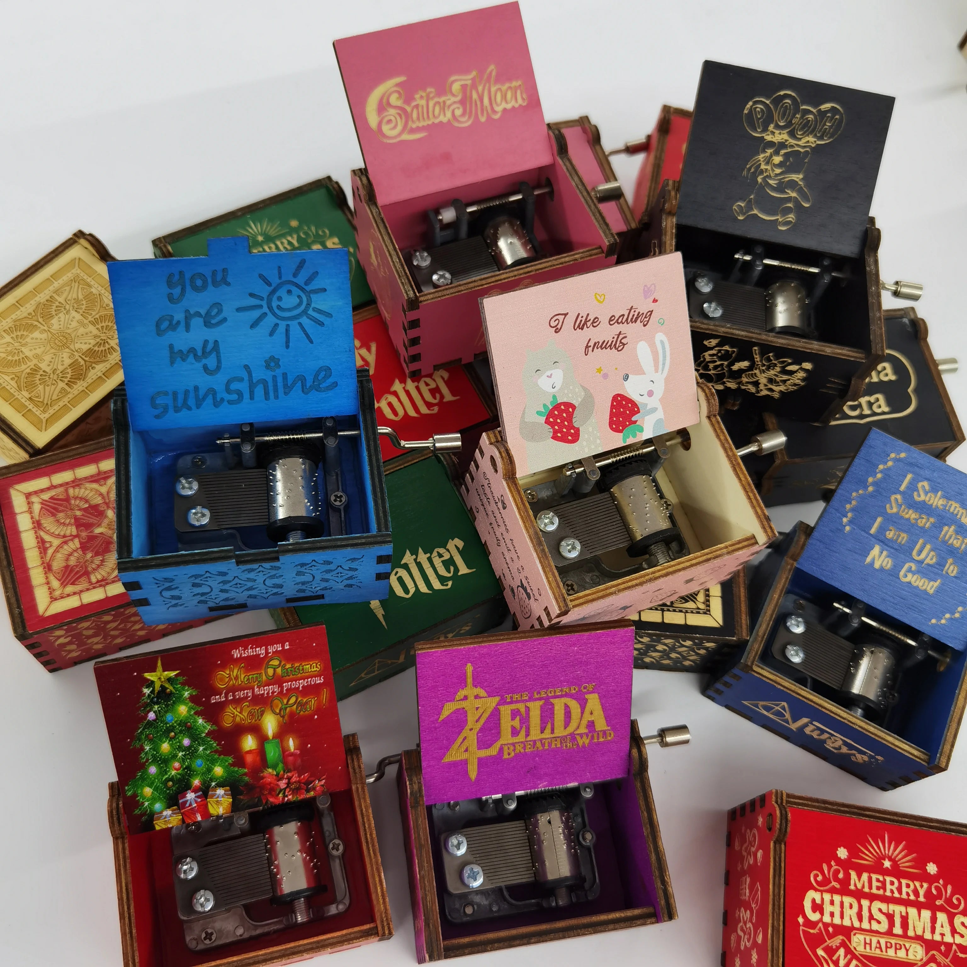 Custom Wooden Music Box | Hand Crank Children's Gift | Bulk Holiday Gifts