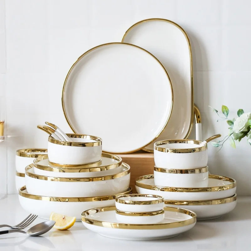 European Gold Rim Dinnerware — FDA/LFGB, 15-Day Lead, Low MOQ
