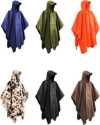 Multifunctional PVC Hooded Rain Poncho Waterproof Raincoat Outdoor Camping Hiking Climbing Recyclable Rain Gear Logo Decoration