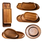 Acacia Wood Serving Tray Oval Japandi Style | Custom Engraving