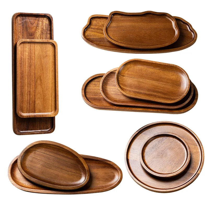 Acacia Wood Serving Tray Oval Japandi Style | Custom Engraving