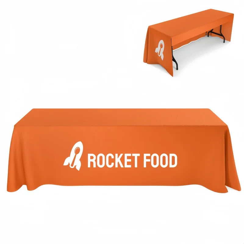 Custom Full Drape Tablecloths with Logo | Wrinkle Resistant | Factory Direct