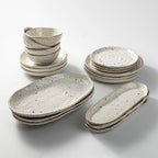Custom Speckle Dinnerware Set — 30 MOQ, Microwave/Dishwasher Safe