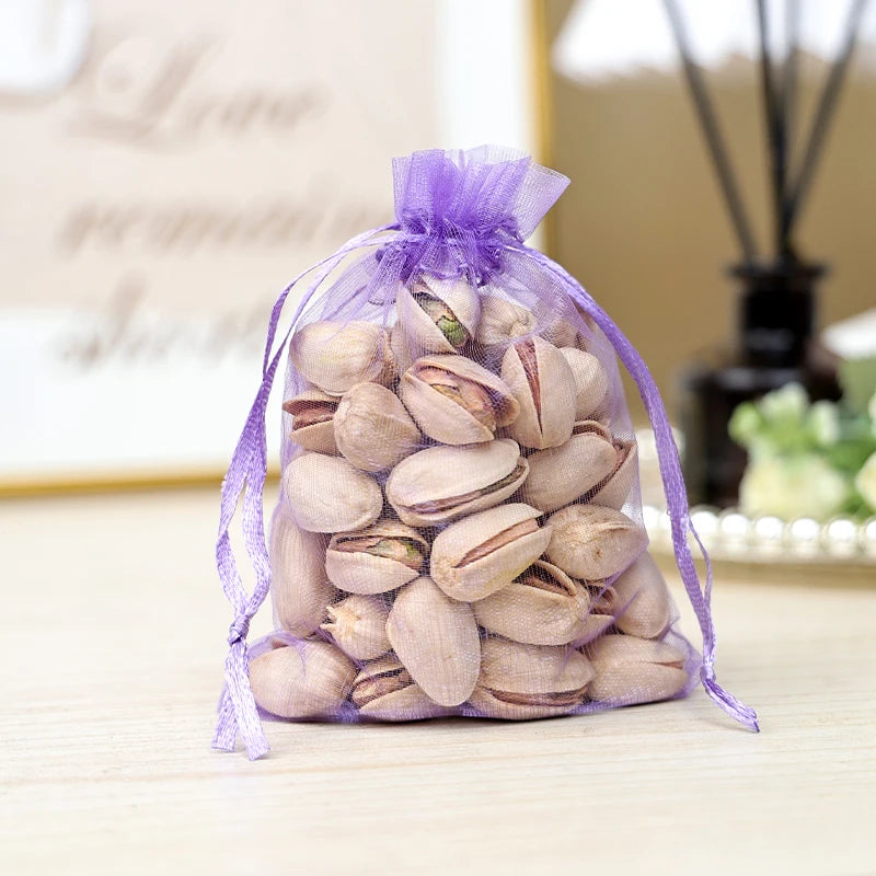 Transparent Organza Pouches Wholesale | 0.001kg Gift Bags Jewelry Packaging
