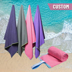 Custom Microfiber Beach Towels — Sand-Free, 100 Pcs MOQ, OEKO-TEX