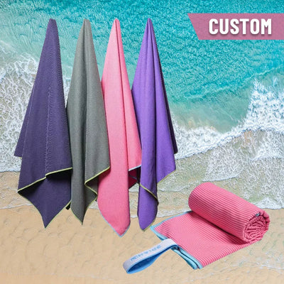 Custom Microfiber Beach Towels — Sand-Free, 100 Pcs MOQ, OEKO-TEX