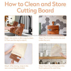 Acacia Wood Cutting Board Set | Charcuterie Board with Puzzle Handles