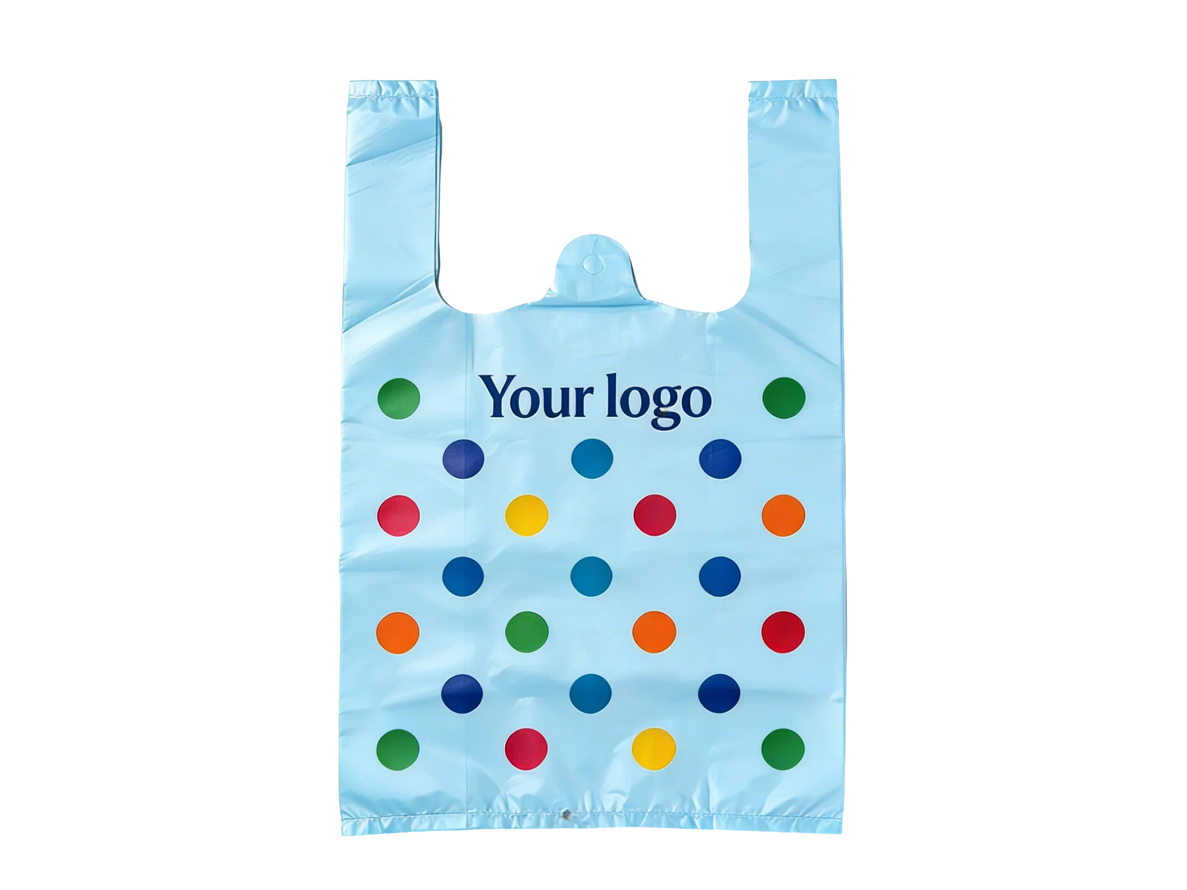 Bulk Recyclable Custom logo T-shirt Bags Food Grade Thickened for Checkout Supermarket Commercial Shopping Bags