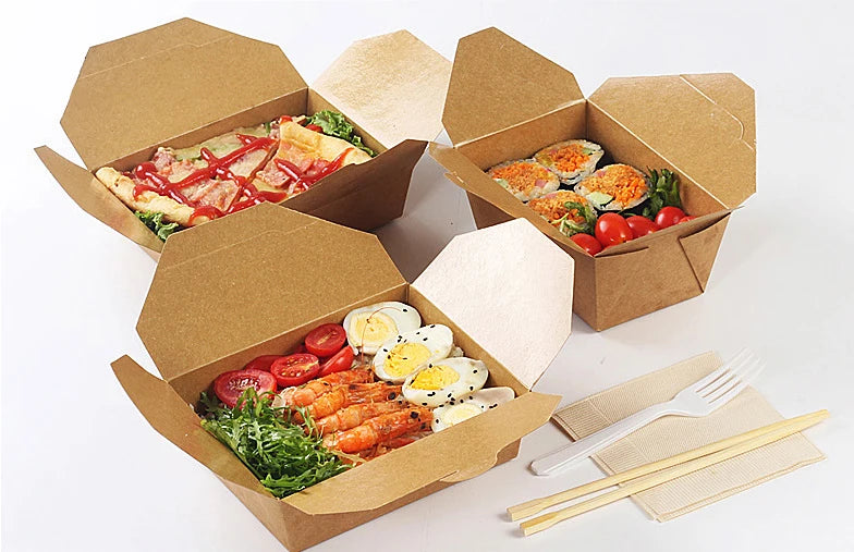 Biodegradable Kraft Food Boxes | 1,000 Pcs MOQ, 5 Sizes | Food-Grade