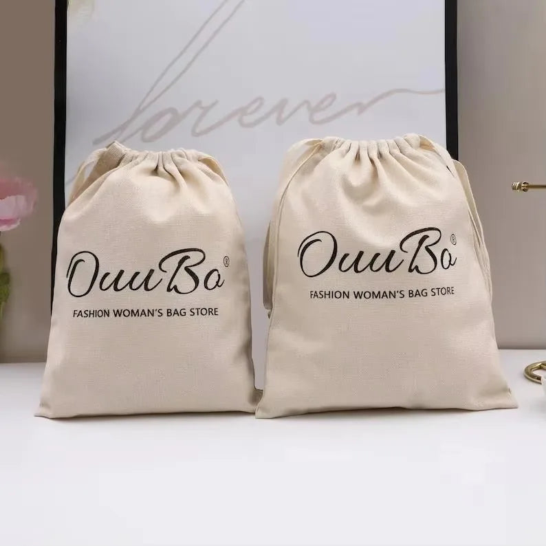 Organic Cotton Drawstring Bags Wholesale | Custom Logo Sustainable Packaging