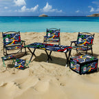 Custom Folding Camping Picnic Chair & Table Set: Metal Frame, Digital Print Logo, MOQ 100 for Tailgate