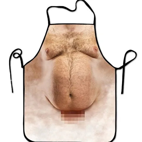 Waterproof Polyester Apron | 3D Printed Cartoon Barbecue Apron