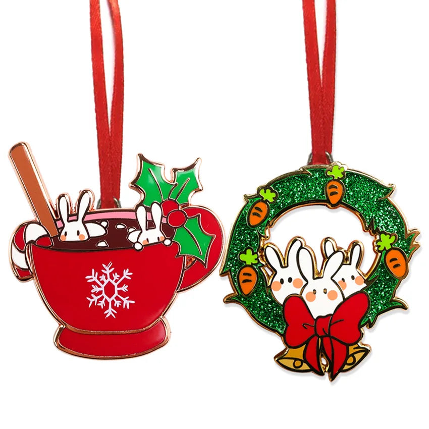 Custom Enamel Metal Ornaments 50 pcs | Holiday Gifts