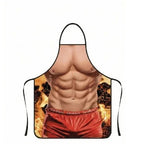 Waterproof Polyester Apron | 3D Printed Cartoon Barbecue Apron
