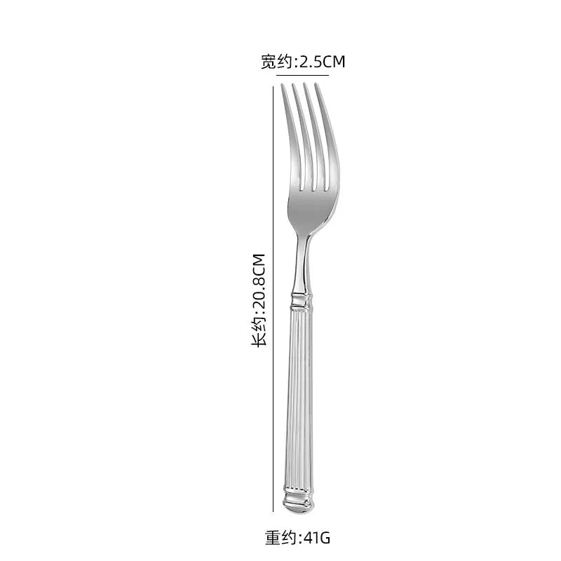 Roman Pillar Flatware Set | Nordic Gold | CE LFGB SGS | 100 MOQ