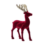 Flocked Reindeer Ornaments with Glitter Antlers Wholesale | MOQ 5