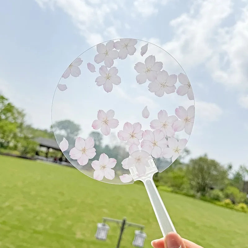 Custom Printed Transparent PP Hand Fan for Wedding Guests
