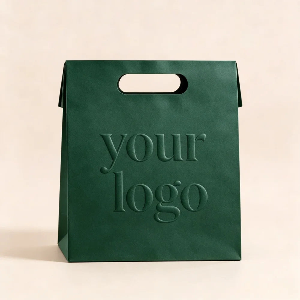 Custom Luxury Embossed Paper Bags | Gold Stamping Shopping Bags | Bulk