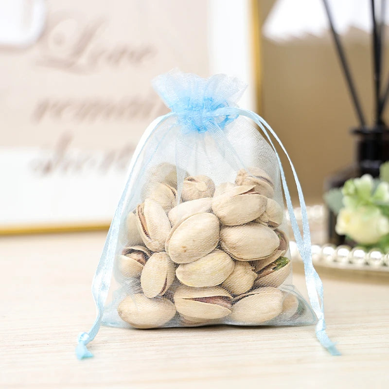 Transparent Organza Pouches Wholesale | 0.001kg Gift Bags Jewelry Packaging