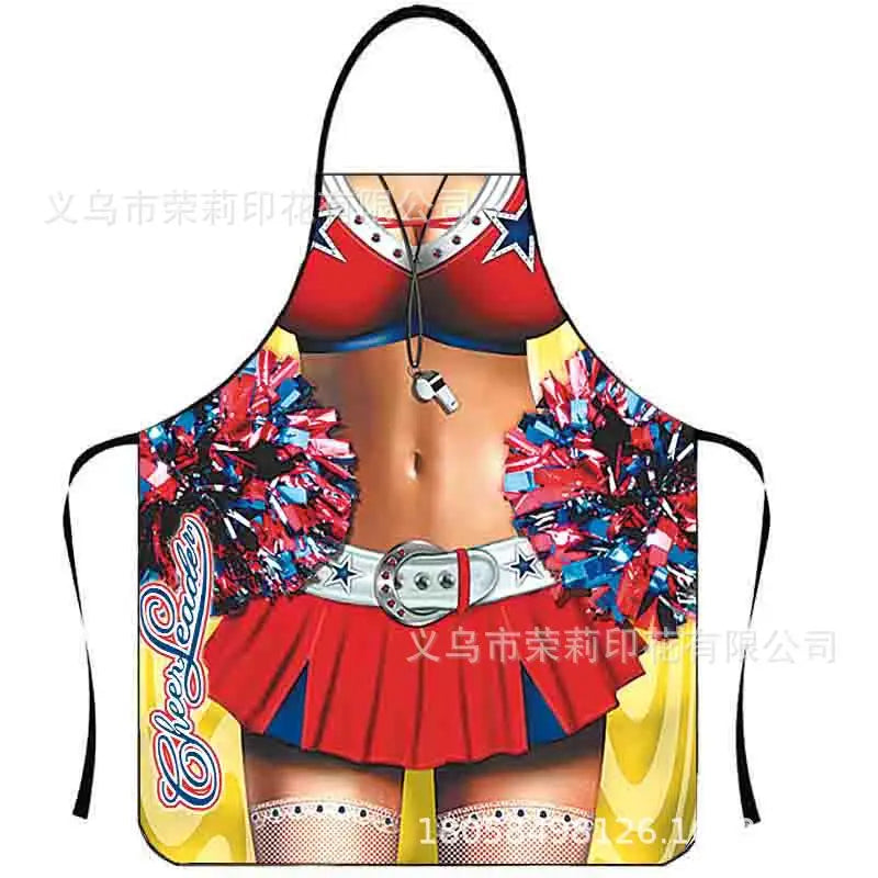 Waterproof Polyester Apron | 3D Printed Cartoon Barbecue Apron