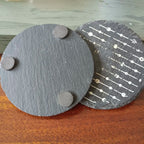 LFGB Certified Slate Coasters 4x4 | Custom Logo | Natural Stone | Bulk
