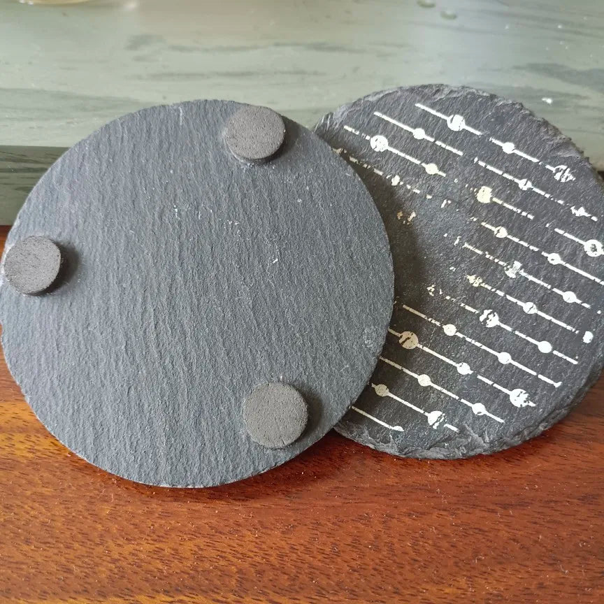 LFGB Certified Slate Coasters 4x4 | Custom Logo | Natural Stone | Bulk