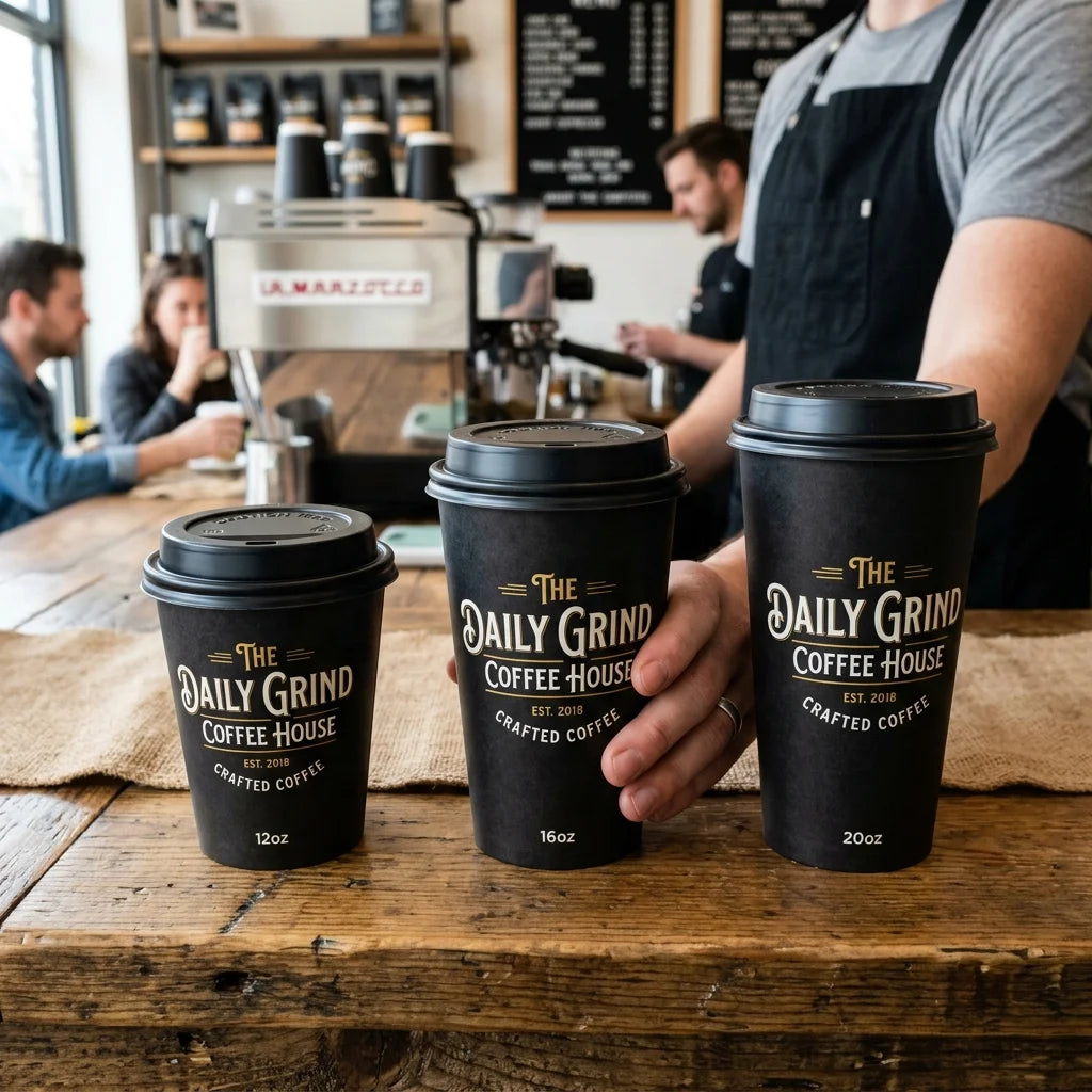 Custom Disposable Coffee Paper Cups 4oz–22oz | MOQ 1,000