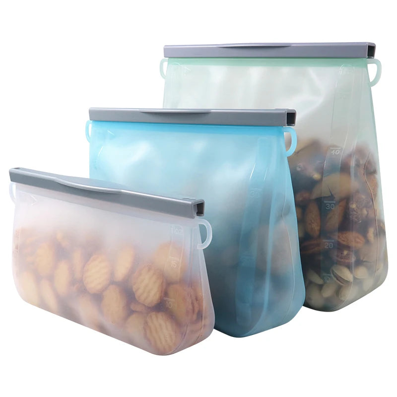 Custom Platinum Silicone Food Bags with Logo | LFGB FDA Certified