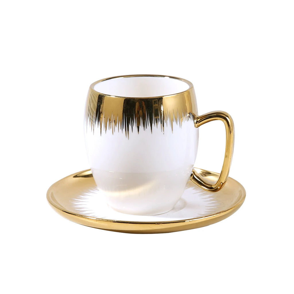 Porcelain Gold-Plated Coffee Mug Set | Custom Corporate Gifts